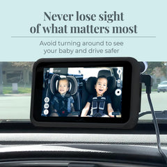 No-WiFi Touch Screen Baby Car Monitor for 2 Kids
