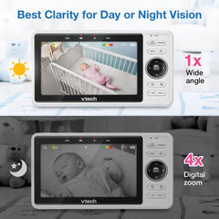 Baby Monitor – 5" HD, 1080P, WiFi App, PTZ, Night Vision, Motion & Sound Detection
