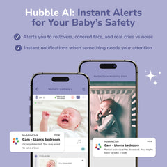 AI Smart HD Baby Monitor with Wellness Tracking, Night Vision, Nightlight & App-Controlled Camera System