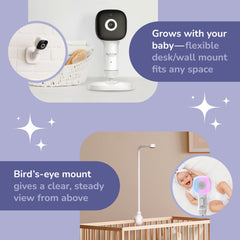 AI Smart HD Baby Monitor with Wellness Tracking, Night Vision, Nightlight & App-Controlled Camera System