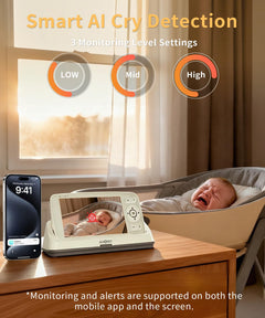 Baby Monitor – 5" Screen, 1080P, WiFi/No WiFi, Cry Detection, Night Vision, 2-Way Talk, 1000ft Range