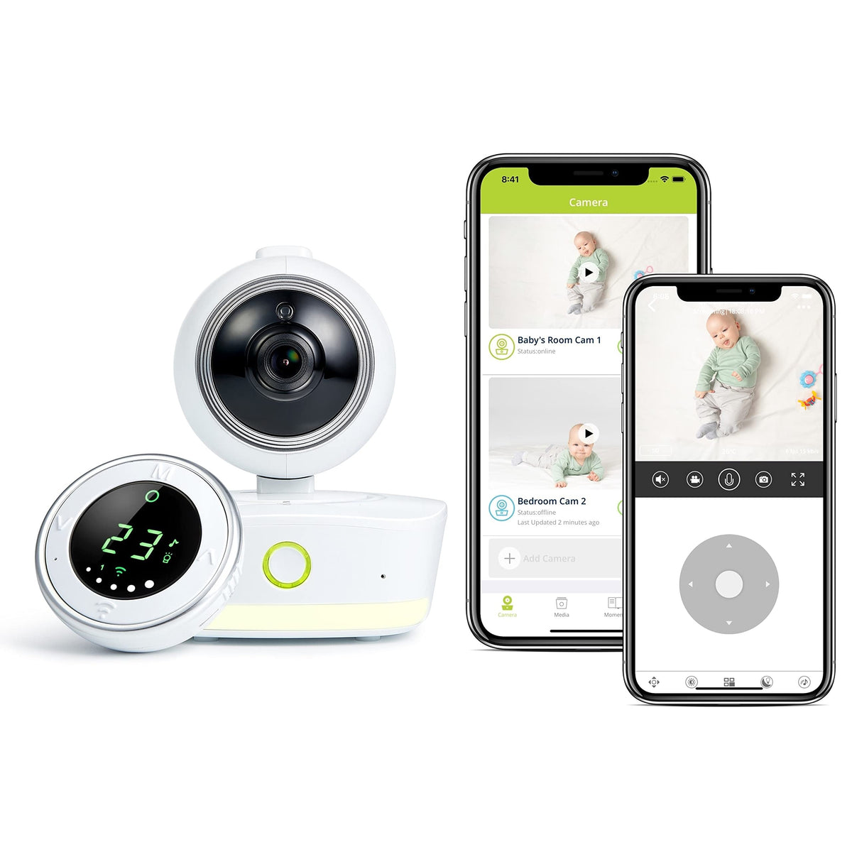 1080P Pan-Tilt Baby Monitor with Audio Unit