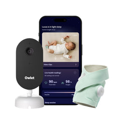 2K HD Smart Baby Monitor Bundle with Dream Sock Oxygen & Heart Rate Tracking, Sleep Insights App Control