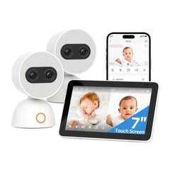 2-Camera Split-Screen Baby Monitor with 7-Inch Touch Screen and Floor Stand