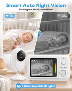 Baby Monitor – 2.8" Screen, No WiFi, VOX, Night Vision, Temp Sensor, Lullabies, 2-Way Talk, Travel Portable