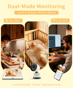 Baby Monitor – 5" Screen, 1080P, WiFi/No WiFi, Cry Detection, Night Vision, 2-Way Talk, 1000ft Range