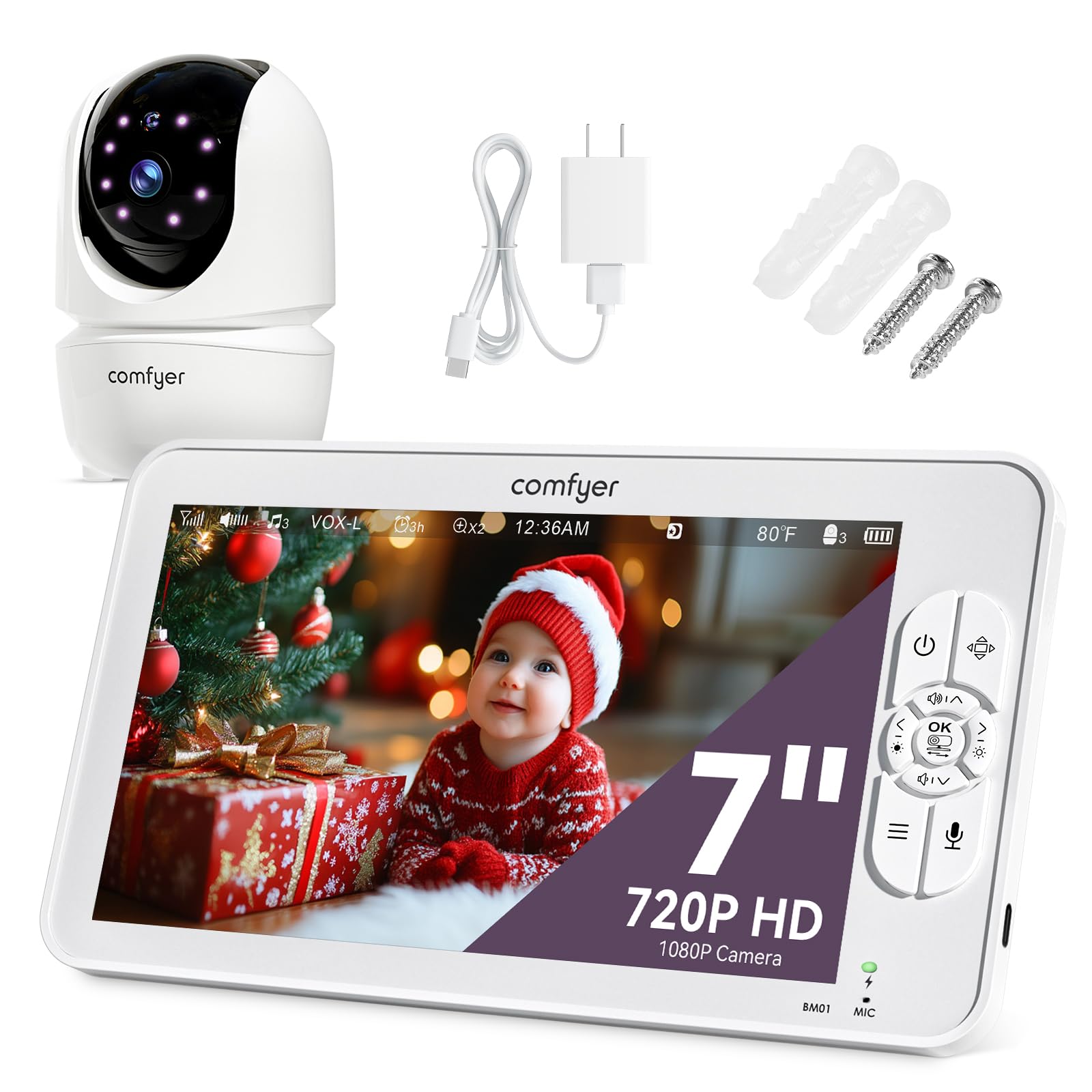 Comfyer Baby Monitor with Camera and Audio