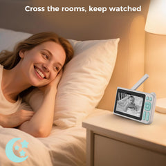 Baby Monitor – 5" HD Screen, Dual Camera, No WiFi, PTZ, Night Vision, Motion & Sound Detection