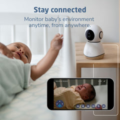 2K PTZ Baby Monitor with AI Cry Translation, Secure Non-WiFi Parent Unit & 5-Inch Display