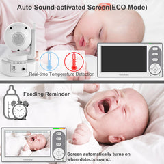 Baby Monitor – 4.3", No WiFi, PTZ, 30H Battery, Night Vision, VOX, Lullabies
