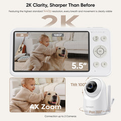 bonoch 2K Baby Monitor with Camera and Audio