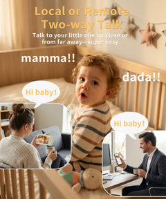 Baby Monitor – 5" Screen, 1080P, WiFi/No WiFi, Cry Detection, Night Vision, 2-Way Talk, 1000ft Range