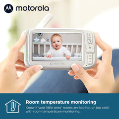Baby Monitor – 5" Screen, PTZ, No WiFi, Night Vision, Temperature Sensor, Lullabies, 1000ft Range