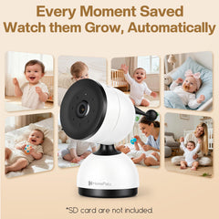 Baby Monitor – 5" Screen, PTZ, WiFi, Night Vision, Cry Detection, Temp Sensor, App Recording