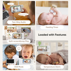 bonoch 2K Baby Monitor with Camera and Audio